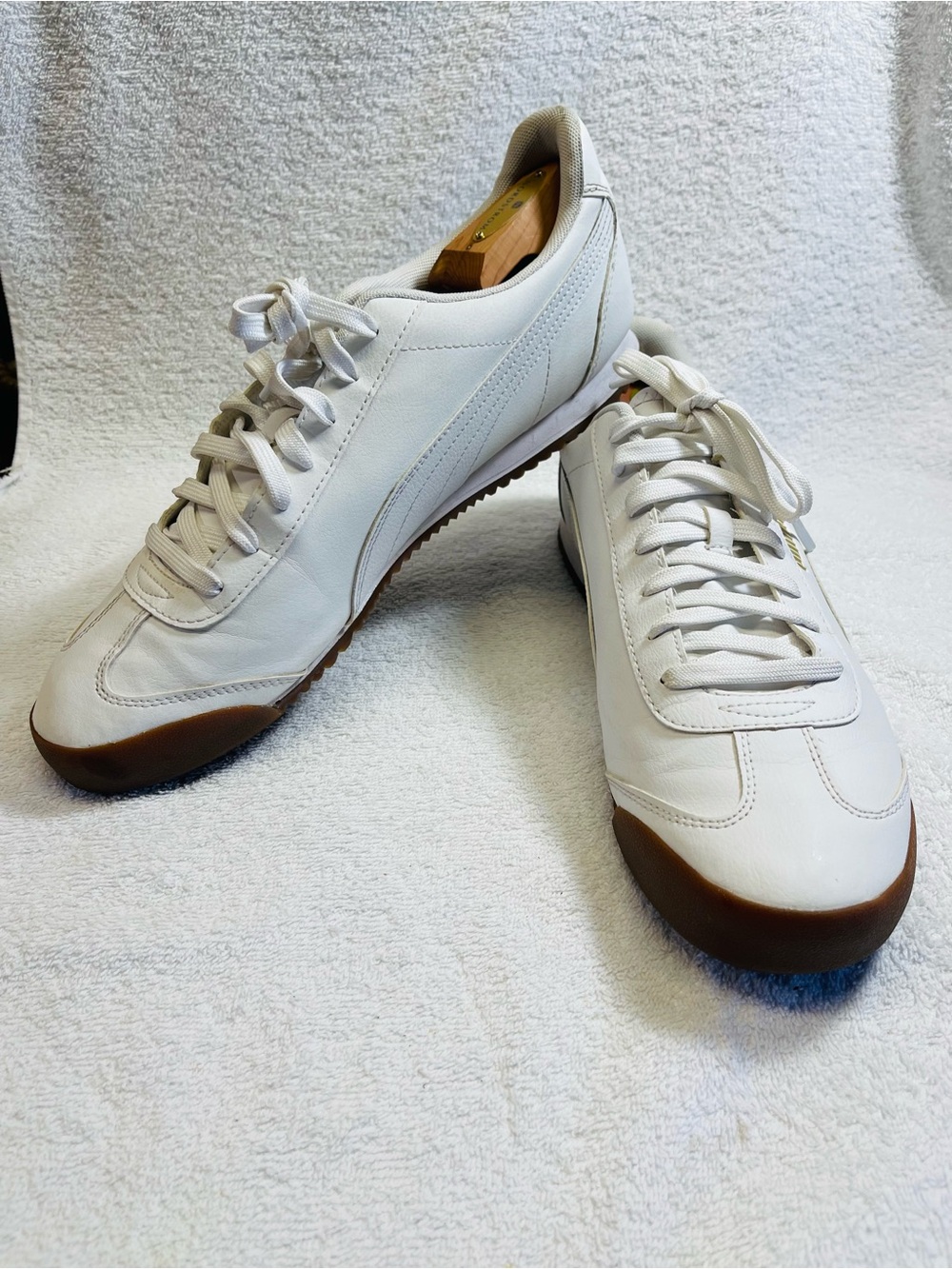 Puma Roma Classic Gum Sneakers White Team Gold Gum Men’s Size 13 - Picture 3 of 10